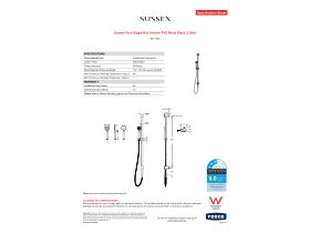 Specification Sheet - Sussex Pure Single Rail Shower PVD Matte Black (3 Star)