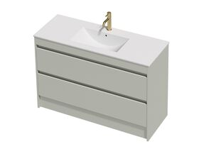 Posh Domaine Twin 1200 2 Drawer Floor Standing Colour Console Top Matte White