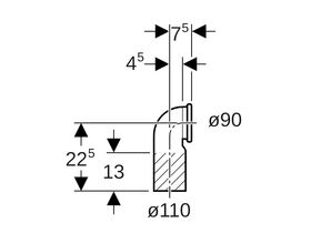 Geberit Bend for Wall Hung WC 110mm x 90mm x 90 Degree