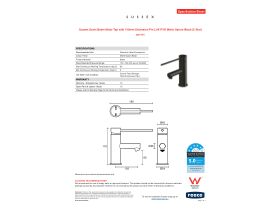 Specification Sheet - Sussex Scala Basin Mixer Tap with 150mm Extension Pin LUX PVD Matte Opium Black (5 Star)