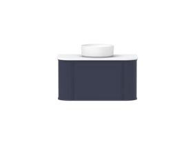 Hero - Kado Era Double Curve All Drawer 900mm Wall Hung Vanity with Centre Basin 20mm Top Royal Battle Blue