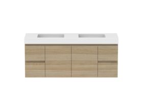 Hero - Posh Domaine 1500mm Wall Hung Vanity Unit Conventional Double Bowl 90mm Top