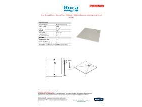Specification Sheet - Roca Cyprus Stonex Shower Floor 1000mm x 1000mm Cemento with Matching Waste