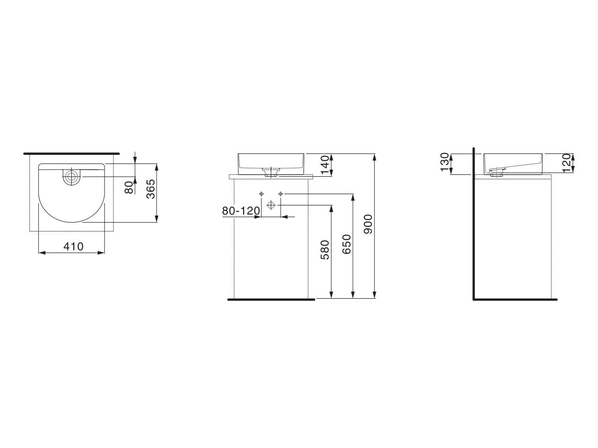 LAUFEN Sonar Counter Basin 410mm Matte White