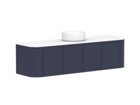 Supporting Image - Kado Era Double Curve All Door 1800mm Wall Hung Vanity with Centre Basin 20mm Top Royal Battle Blue