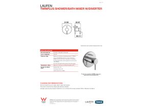 Technical Guide - LAUFEN TwinPlus Shower / Bath Mixer with Diverter Trimset Chrome