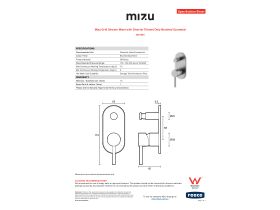 Specification Sheet - Mizu Drift Shower Mixer with Diverter Trimset Only Brushed Gunmetal