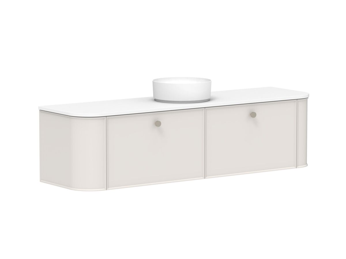 Supporting Image 2 - Kado Era Double Curve All Drawer 1800mm Wall Hung Vanity with Centre Basin 20mm Top Feather Grey