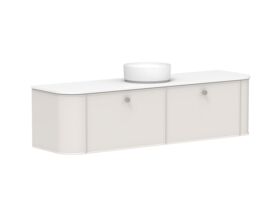 Supporting Image 2 - Kado Era Double Curve All Drawer 1800mm Wall Hung Vanity with Centre Basin 20mm Top Feather Grey