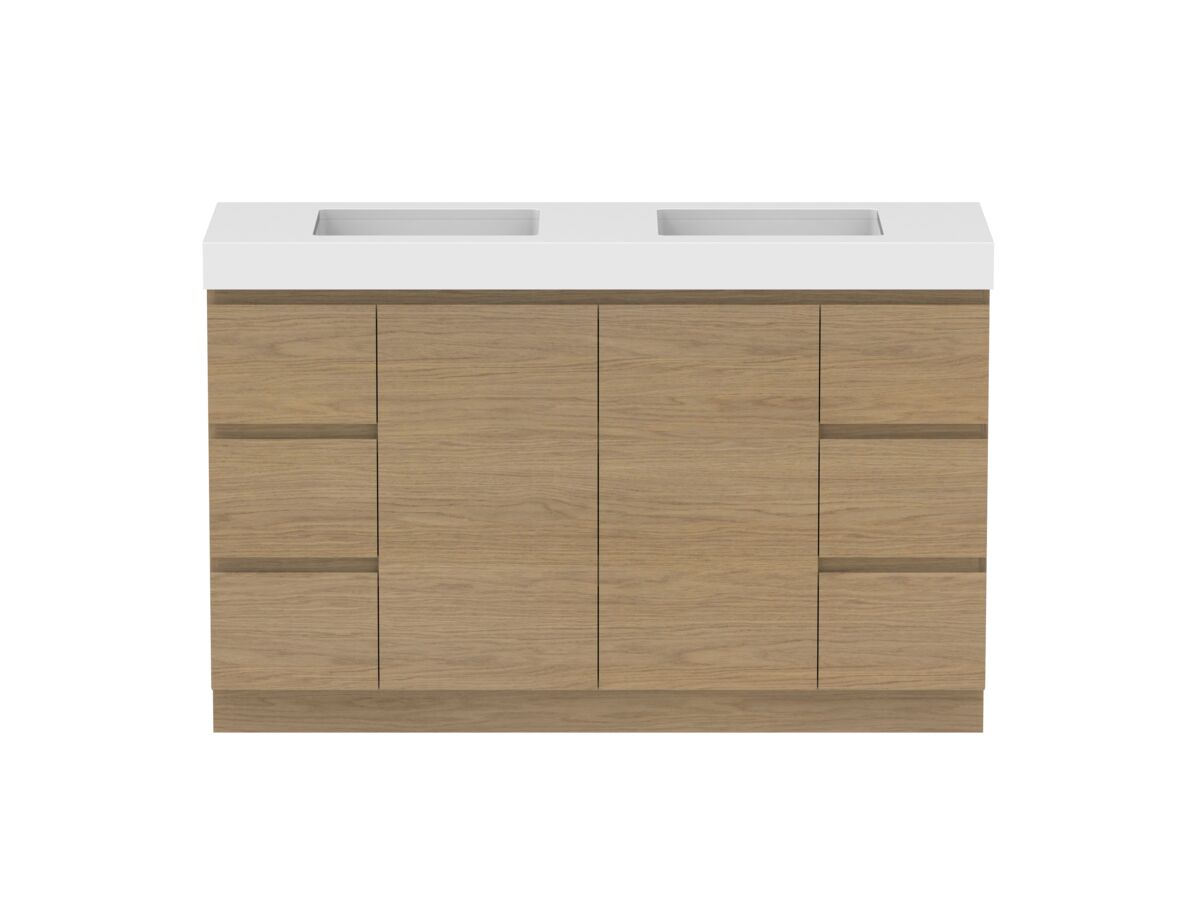 Hero - Posh Domaine 1500mm Floor Mount Vanity Unit Conventional Double Bowl 90mm Top