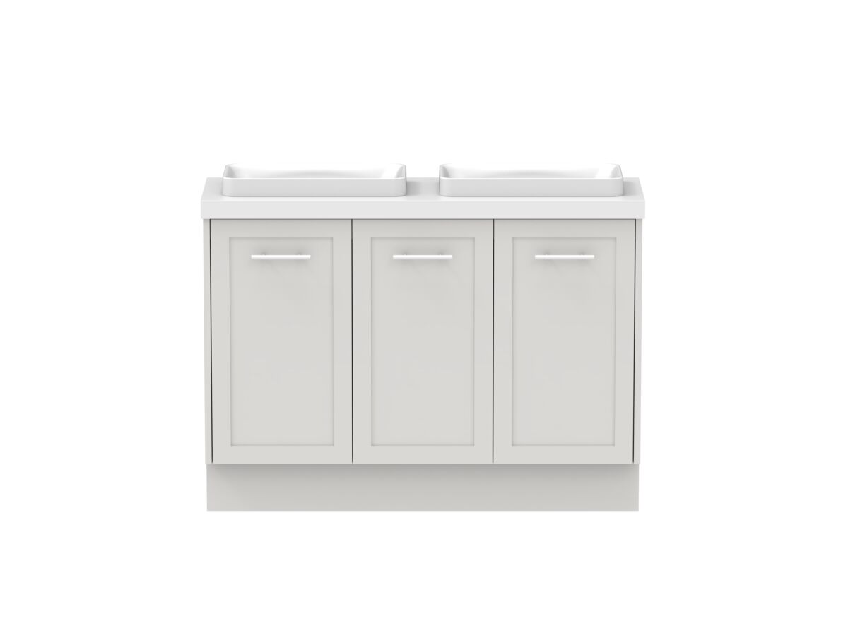 Hero - Kado Lux Ensuite All Door 1200mm Floor Mount Double Basin 50mm Top