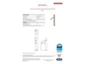 Specification Sheet - Sussex Pure Extended Basin Mixer Tap Brushed Nickel (6 Star)