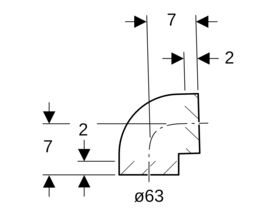 Geberit Bend 63mm x 88.5 Degree