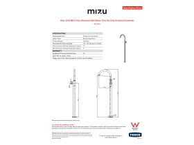 Specification Sheet - Mizu Drift MK2 Floor Mounted Bath Mixer Trim Set Brushed Gunmetal