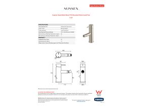 Specification Sheet - Sussex Scala Bidet Mixer PVD Brushed Nickel Lead Free