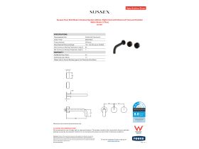 Specification Sheet - Sussex Pure Wall Basin Hostess System 200mm Right Hand with Diamond Textured Handles Matte Black (3 Star)