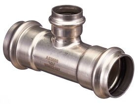 >B< Press Stainless Steel Reducing Tee 42mm x 28mm x 42mm