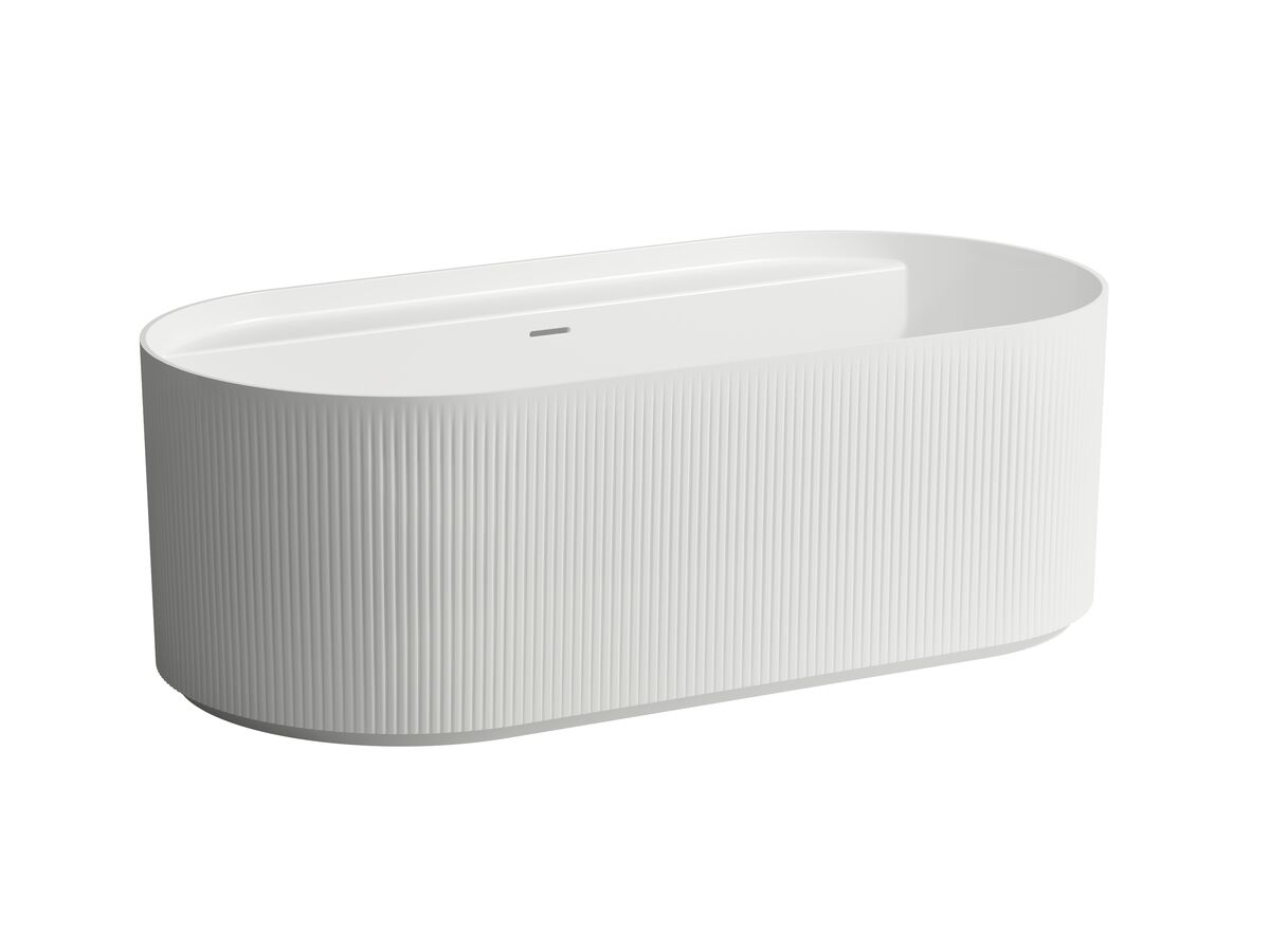 LAUFEN Sonar Freestanding Bath 1600mm Overflow with Textured White