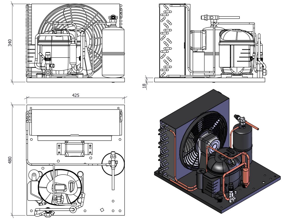 Tecumseh Condensing Unit 3/8HP R134A MHBP AET4450YHR