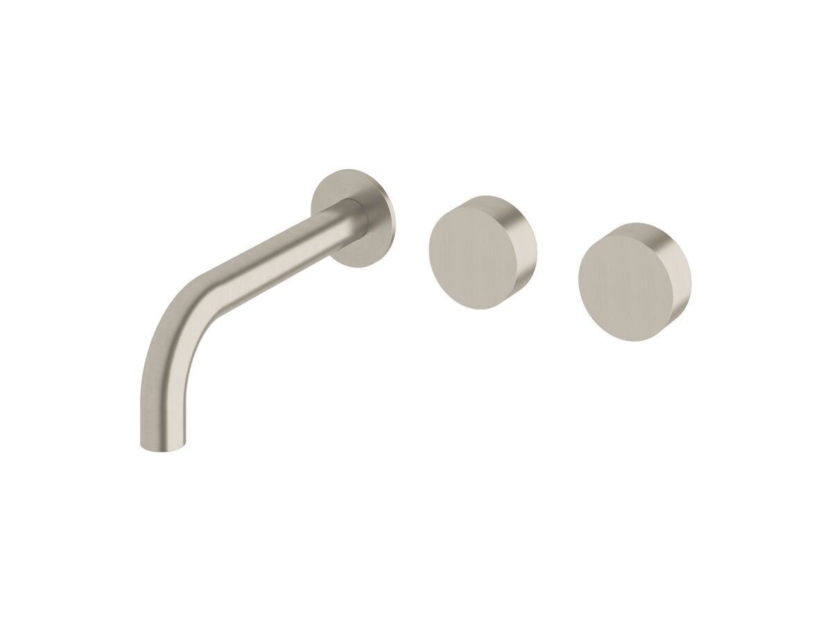 Sussex Pure Wall Basin Hostess System 200mm Right Hand PVD Brushed Nickel (3 Star)