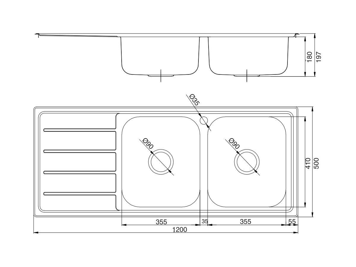 Posh SOLUS MK3 DBL BOWL SINK PACK RHB SS