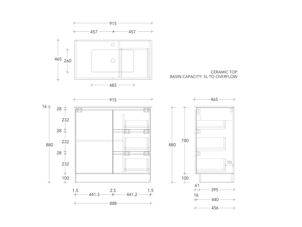 Posh Domaine Conventional 900 Floor Mount Ceramic