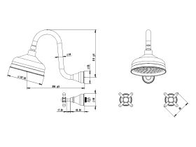 Milli Monument Edit Gooseneck Shower Set Cross Handles (3 Star)