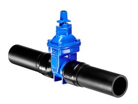 Dimax Resilient Seated Gate Valve PN16 125mm SDR11 HDPE PE Tail 100mm Anti-Clockwise Close