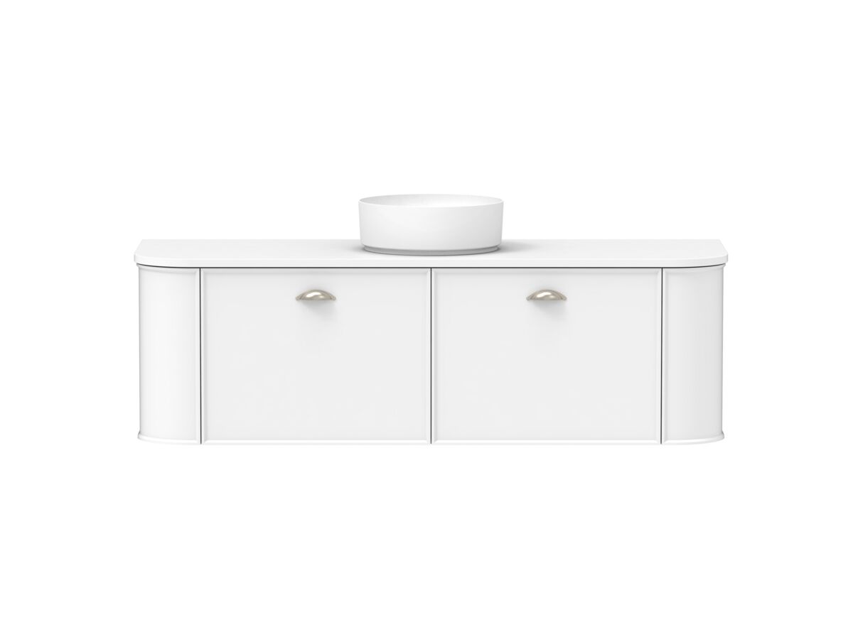 Supporting Image - Kado Era Double Curve All Drawer 1500mm Wall Hung Vanity with Centre Basin 20mm Top Matte White