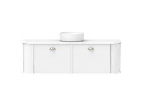 Supporting Image - Kado Era Double Curve All Drawer 1500mm Wall Hung Vanity with Centre Basin 20mm Top Matte White