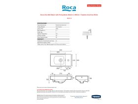 Specification Sheet - Roca Ona Wall Basin With Fixing Bolts 450mm x 260mm 1 Taphole Overflow White
