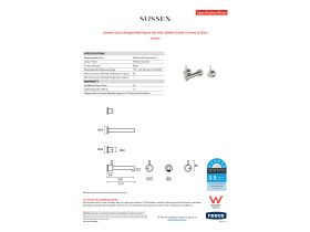 Specification Sheet - Sussex Scala Straight Wall Basin Set with 200mm Outlet Chrome (6 Star)