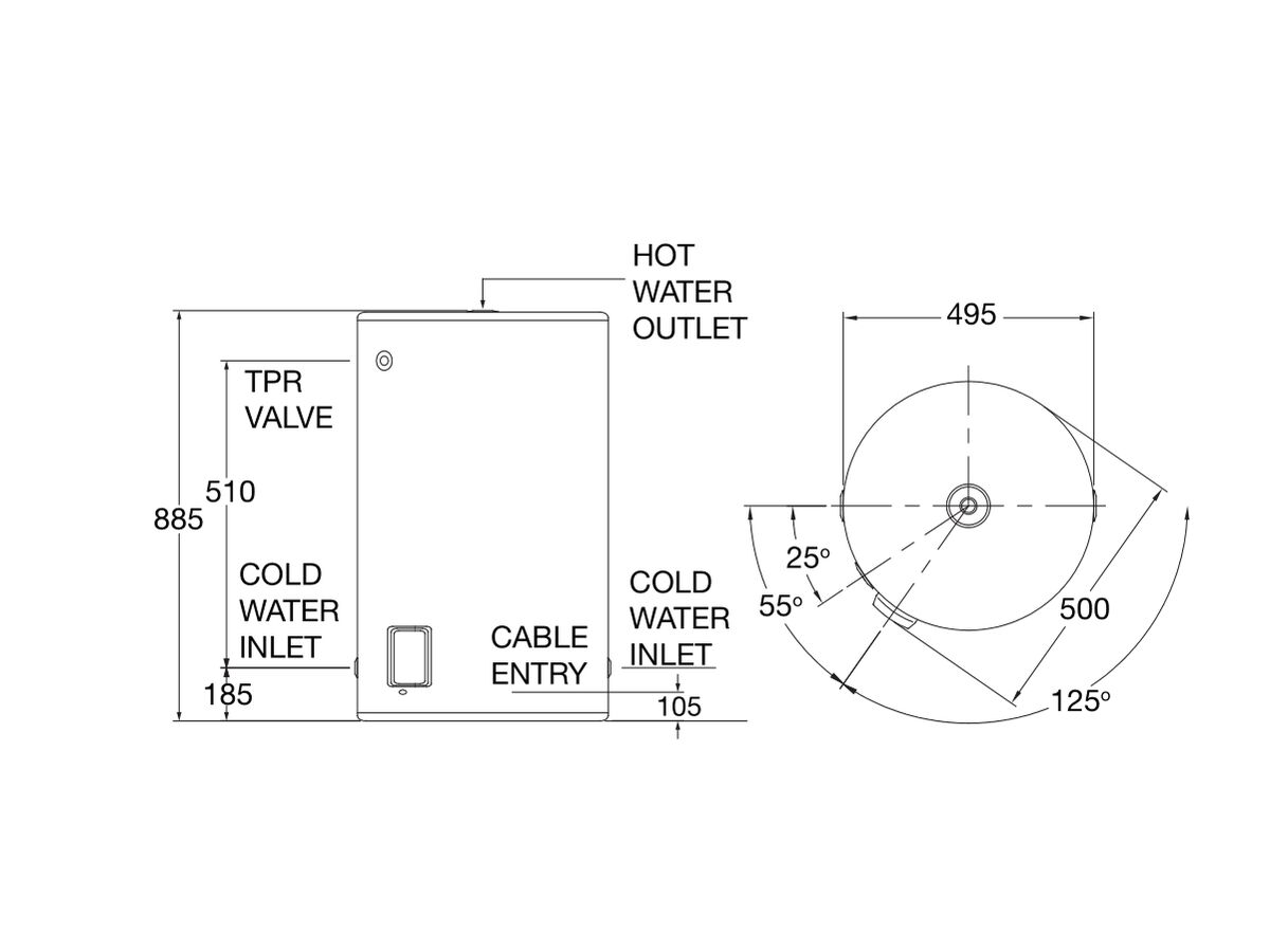 Rheem Stellar 80L Stainless Steel Electric Hot Water System
