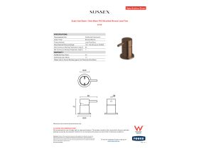 Specification Sheet - Scala Hob Basin / Sink Mixer PVD Brushed Bronze Lead Free