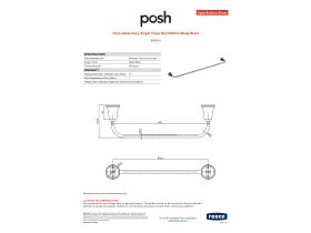 Specification Sheet - Posh Canterbury Single Towel Rail 900mm Matte Black
