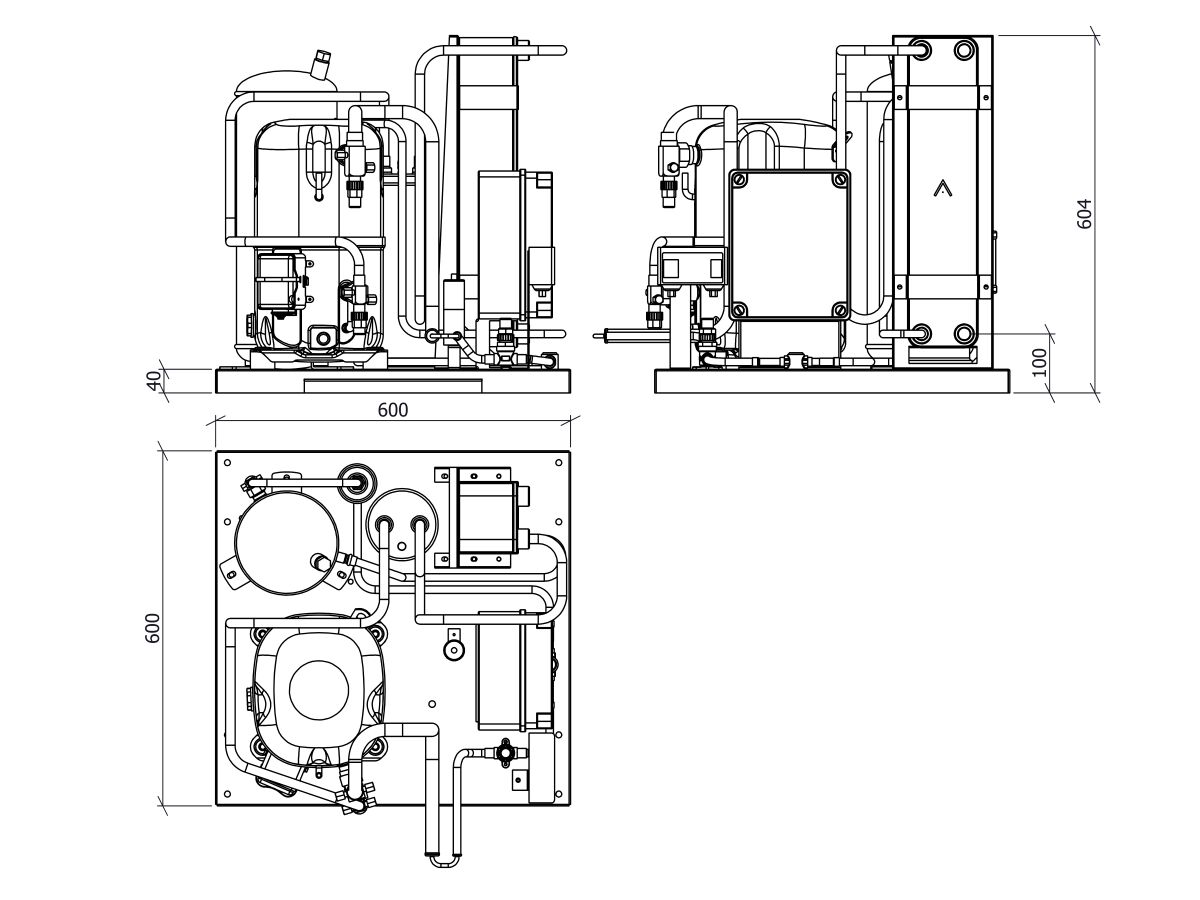 Tecumseh EVO-Aqua Water Cooled Condensing Unit R404A TAG4573ZHR-HE 3 Phase