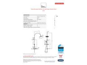 Specification Sheet - Faucet Strommen Vara Disc Twin Rail Shower Chrome (3 Star)