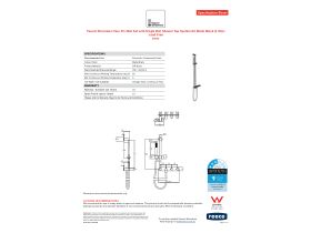 Specification Sheet - Faucet Strommen Vara Fin Wall Set with Single Rail Shower Tap System Kit Matte Black (3 Star) Lead Free