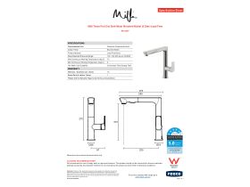 Specification Sheet - Milli Trace Pull Out Sink Mixer Brushed Nickel (5 Star) Lead Free