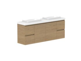 Supporting Image - Posh Domaine 1500mm Ensuite Wall Hung Vanity Unit Double Bowl 50mm Top