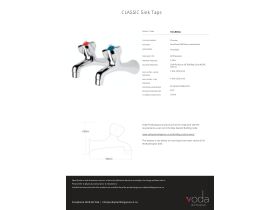 Specification Sheet - Voda Classic Sink Taps 15mm with Aerator Chrome Lead Free