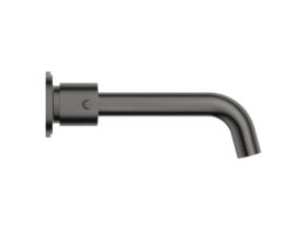 Supporting Image - Mizu Drift Wall Basin / Bath Set with Curved Spout 200mm Brushed Gunmetal (6 Star) Lead Free - Side