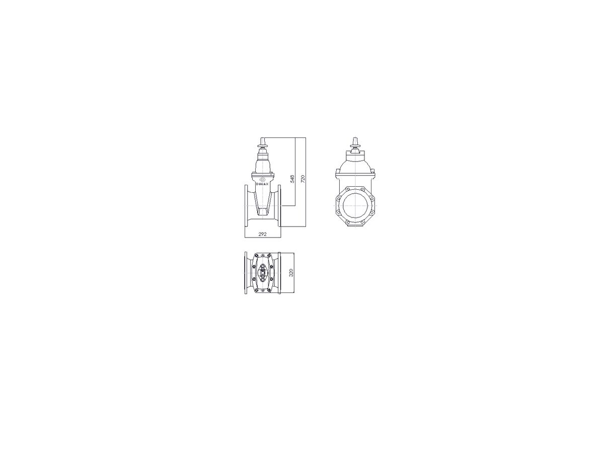 Line Drawing - 200 DIMAX FL PN16 RS GATE VALVE B5