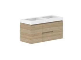 Supporting Image - Posh Domaine 1200mm Wall Hung Vanity Unit Conventional Double Bowl 90mm Top