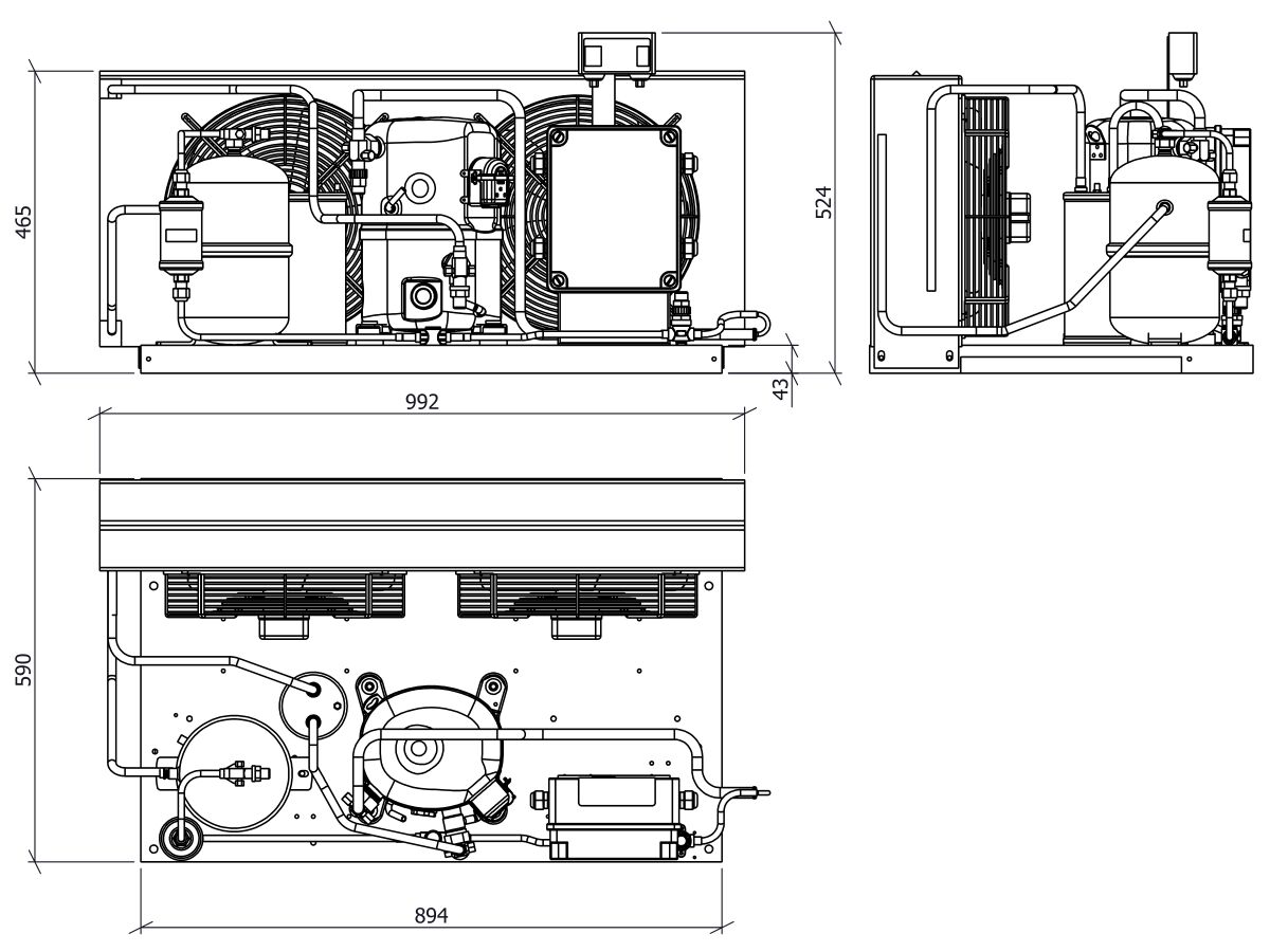 Tecumseh Evo Condensing Unit 1.5Hp R134 MHBP EPCH4518N-XC