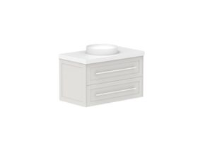 Supporting Image - Kado Lux 900mm All Drawer Wall Hung Vanity Unit 2 Drawers Centre Bowl Vanity 50mm Top