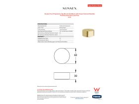 Specification Sheet - Sussex Pure Progressive Top Mount Hob Mixer with Cirque Textured Handles PVD Brushed Gold Lead Free