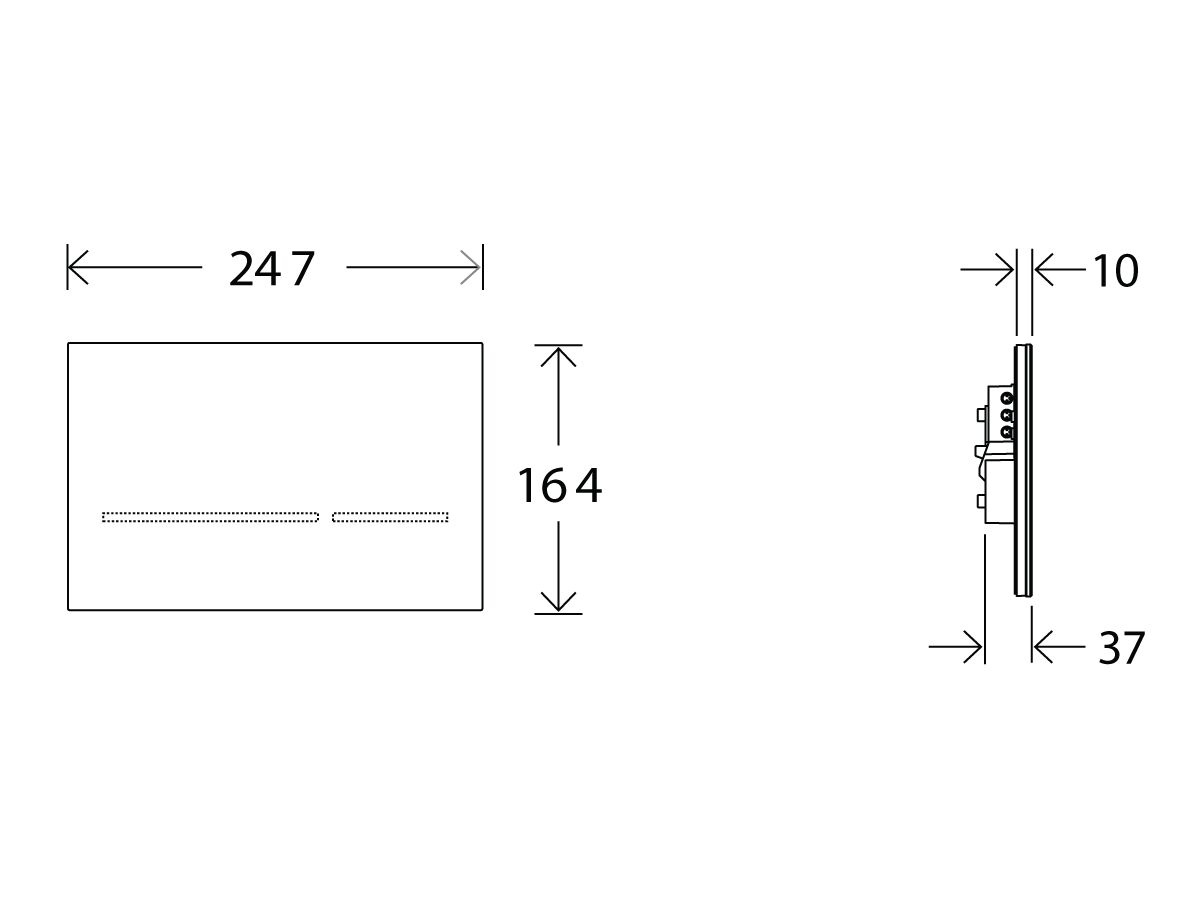 Sigma 80 Electrical Dual Flush Reflective Glass with Installation Set