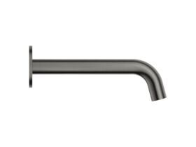 Supporting Image - Mizu Drift Wall Basin/Bath Outlet Curve Spout 200mm Brushed Gunmetal (6 Star) Lead Free - Side