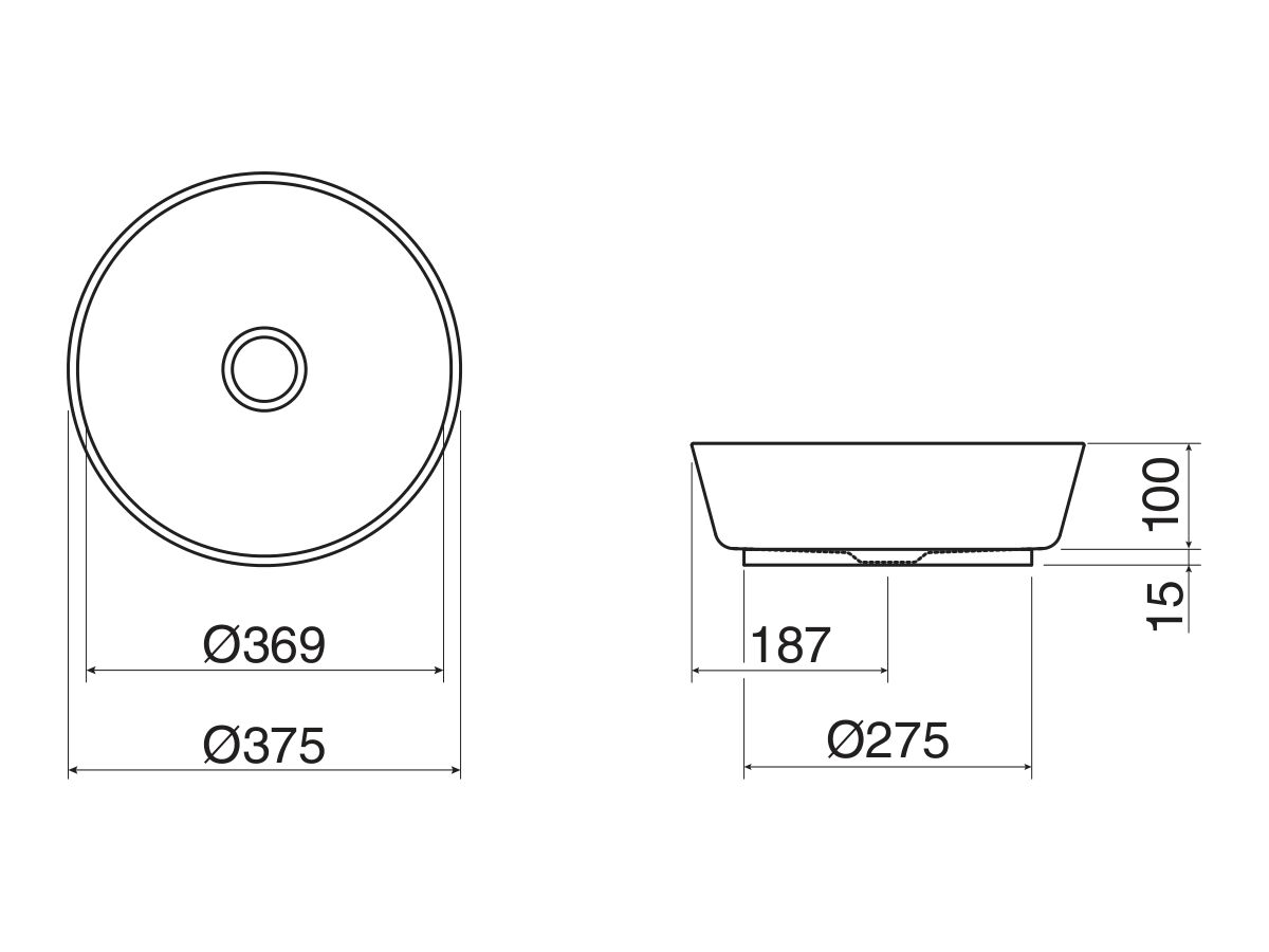 Alape Scopio Counter Basin 375mm
